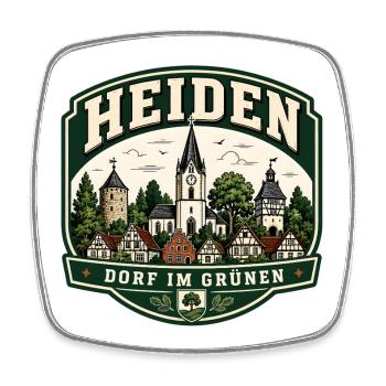 Heiden – Dorf im Grünen - Viereckiger Kühlschrankmagnet - Weiß - Vorne
