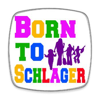 Born To Schlager – Buntes Tanzdesign - Viereckiger Kühlschrankmagnet - Weiß - Vorne