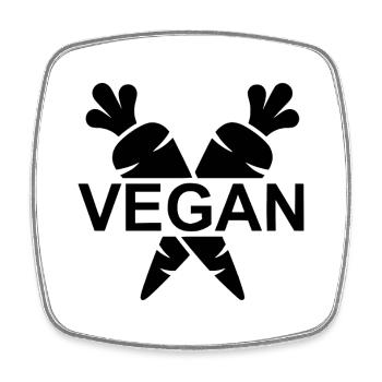 Vegan Emblem mit Karotten  - Viereckiger Kühlschrankmagnet - Weiß - Vorne