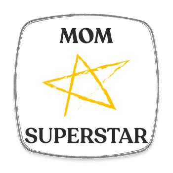 Mama SUPERSTAR - Viereckiger Kühlschrankmagnet - Weiß - Vorne