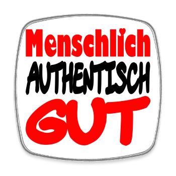 menschlich_authentisch_gut - Viereckiger Kühlschrankmagnet - Weiß - Vorne