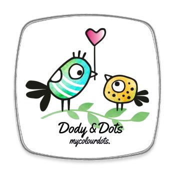 Dody & Dots - Icône par mycolourdots - Magnet carré - blanc - Devant