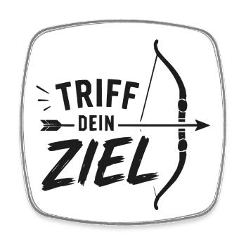 Triff Dein Ziel Bogenmotiv - Viereckiger Kühlschrankmagnet - Weiß - Vorne