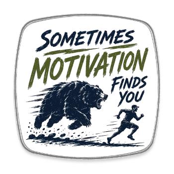 Trailrunning – Manchmal findet dich die Motivation - Viereckiger Kühlschrankmagnet - Weiß - Vorne