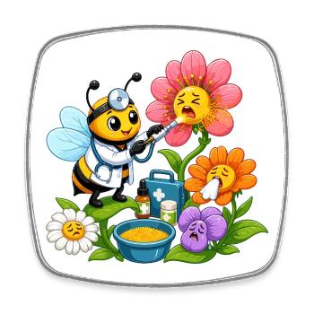 Un gardien d’abeilles en action - Magnet carré - blanc - Devant