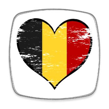 Drapeau du cœur de la Belgique utilisé - Magnet carré - blanc - Devant