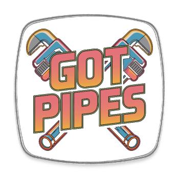 Master Plumber Got Pipes Journeyman Plumber - Square fridge magnet - white - Front