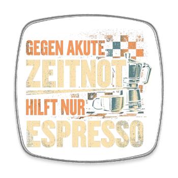 Schach Geschenk T-Shirt | Zeitnot Kaffee Motiv - Viereckiger Kühlschrankmagnet - Weiß - Vorne