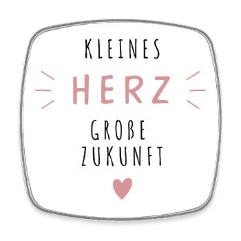 Kleines Herz große Zukunft Einschulungsdesign - Viereckiger Kühlschrankmagnet - Weiß - Vorne