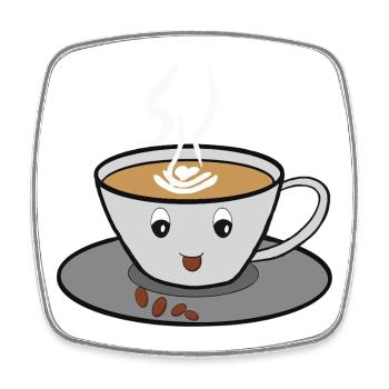 coffee cup - Square fridge magnet - white - Front