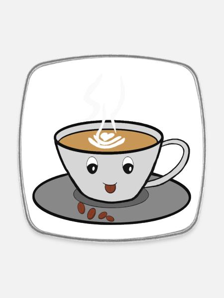 tasse à café - Magnet carré - blanc
