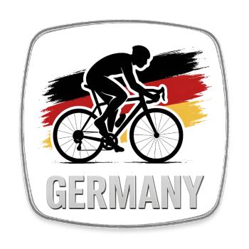 Cyclists Germany Flag - Square fridge magnet - white - Front