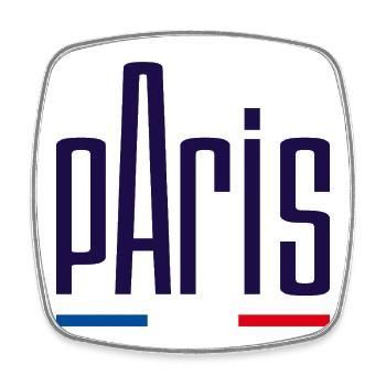 Paris - Viereckiger Kühlschrankmagnet - Weiß - Vorne