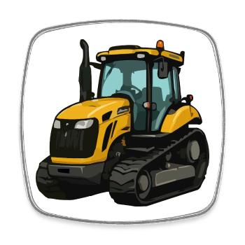 Illustration du tracteur jaune - Magnet carré - blanc - Devant