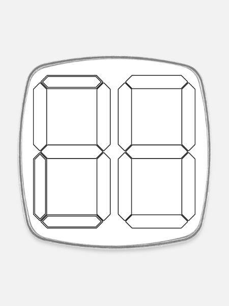 NUMBER 48 Forty-Eight Gift Digital - Square fridge magnet - white
