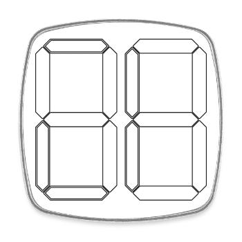 NUMBER 43 Forty-Three Gift Digital - Square fridge magnet - white - Front