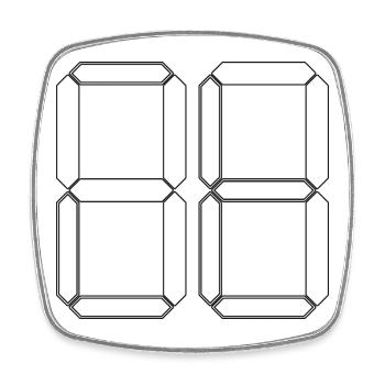 NUMBER 47 Forty-Seven Gift Digital - Square fridge magnet - white - Front