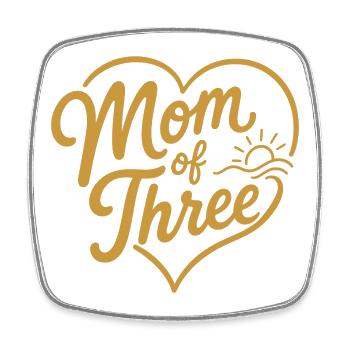 Maman de trois enfants ! Cœur - Personnalisable - Magnet carré - blanc - Devant