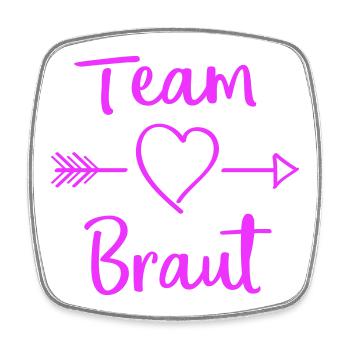 Team Braut Herz Pfeil Design - Viereckiger Kühlschrankmagnet - Weiß - Vorne