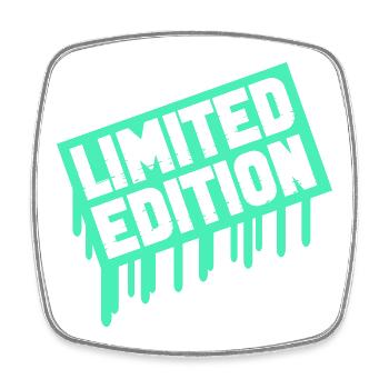 Texte de graffiti en édition limitée - Magnet carré - blanc - Devant