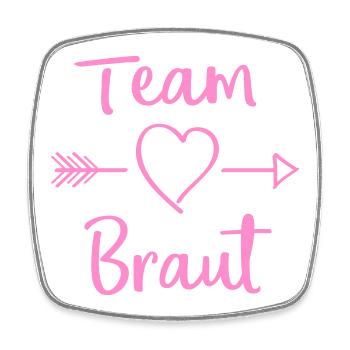 Team Braut Herz Pfeil Design - Viereckiger Kühlschrankmagnet - Weiß - Vorne