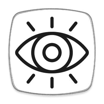 Augensichtlinien-Symbol Sichtbarkeitsbewusstsein A - Viereckiger Kühlschrankmagnet - Weiß - Vorne