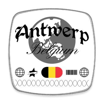Antwerp Belgium Streetwear Travel Souvenir - Square fridge magnet - white - Front