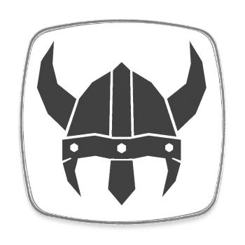 Wikingerhelm, Vendelhelm Silhouette - Viereckiger Kühlschrankmagnet - Weiß - Vorne