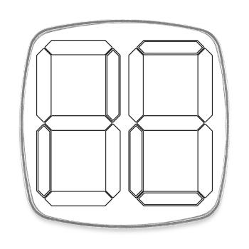 NUMBER 54 Fifty-Four Gift Digital - Square fridge magnet - white - Front