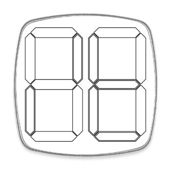 NUMBER 57 Fifty-Seven Gift Digital - Square fridge magnet - white - Front