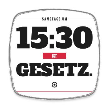 Samstags Um 15:30 Ist Gesetz Fußball Spruch Fan - Viereckiger Kühlschrankmagnet - Weiß - Vorne