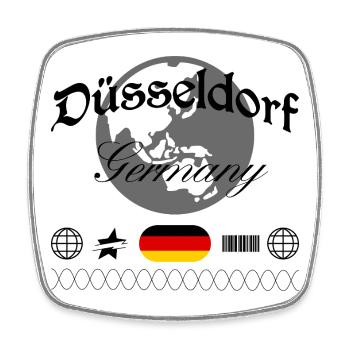 Düsseldorf Deutschland Streetwear Reise Souvenir - Viereckiger Kühlschrankmagnet - Weiß - Vorne