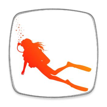Gift idea for a diving fan with freediving - Square fridge magnet - white - Front
