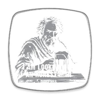 Quête de l’Homme Honnête de Diogène - Magnet carré - blanc - Devant