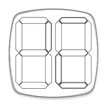 NUMBER 64 Sixty-Four Gift Digital - Square fridge magnet - white - Front