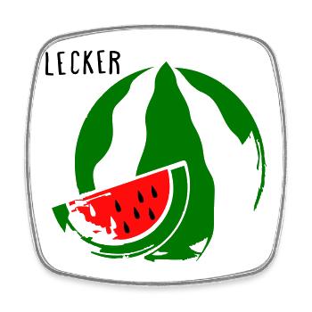 Melone - Viereckiger Kühlschrankmagnet - Weiß - Vorne