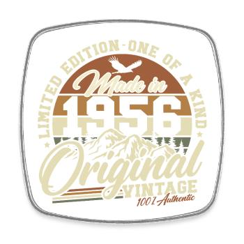 70th Birthday 1956 Vintage Vintage Gift - Square fridge magnet - white - Front