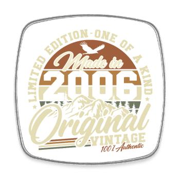 Cadeau d’anniversaire vintage 2006 20 ans rétro - Magnet carré - blanc - Devant