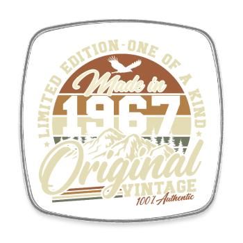 Cadeau d’anniversaire original de 1967 Vintage Retro - Magnet carré - blanc - Devant