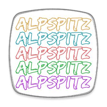 Alpspitz as mountaineering - Square fridge magnet - white - Front