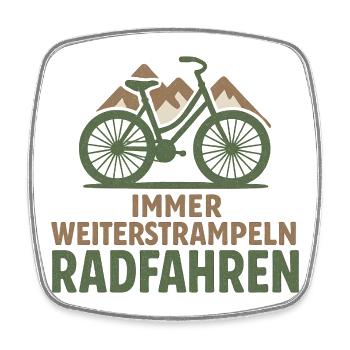 Immer Weiterstrampeln Radfahren - Viereckiger Kühlschrankmagnet - Weiß - Vorne