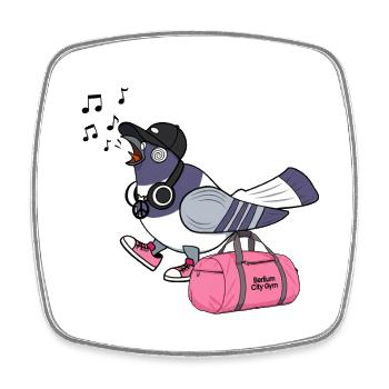 Pigeon de l’arène Pia Peace - Magnet carré - blanc - Devant