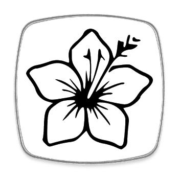 Fleurs d’hibiscus conçoivent des vacances d’été pour la fleur hawaïenne - Magnet carré - blanc - Devant