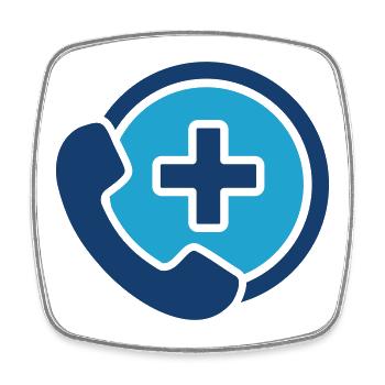Icône de ligne de soutien médical Vecteur téléphonique de santé - Magnet carré - blanc - Devant