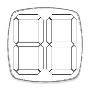 NUMBER 72 Seventy-Two Gift Digital - Square fridge magnet - white - Front