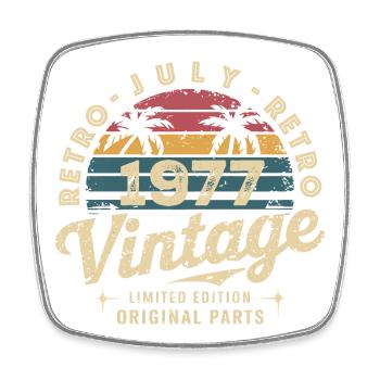 Vintage July 1977 Retro Limited Edition - Square fridge magnet - white - Front