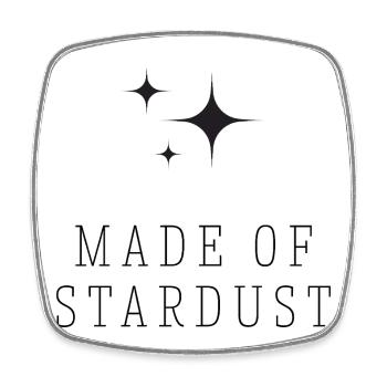 Fait de poussière d’étoiles | Chances Célestes | Conception des étoiles - Magnet carré - blanc - Devant
