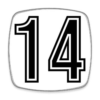 14 Number Symbol - Square fridge magnet - white - Front