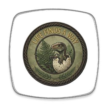 Dinosaure dans Vintage Egg - Magnet carré - blanc - Devant