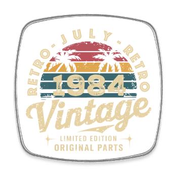 Vintage Juillet 1984 Retro Édition Limitée - Magnet carré - blanc - Devant
